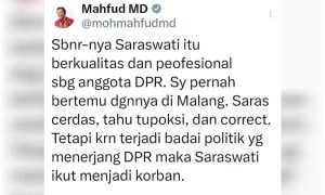 Mahfud MD puji Rahayu Saraswati Djojohadikusumo