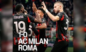 Strahinja Pavlovic bersama AC Milan gagalkan AS Roma ke puncak